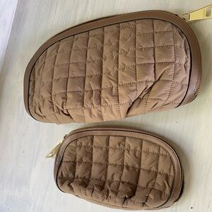 2 Large COURAGE luxury Tavel quilted cosmetics bags